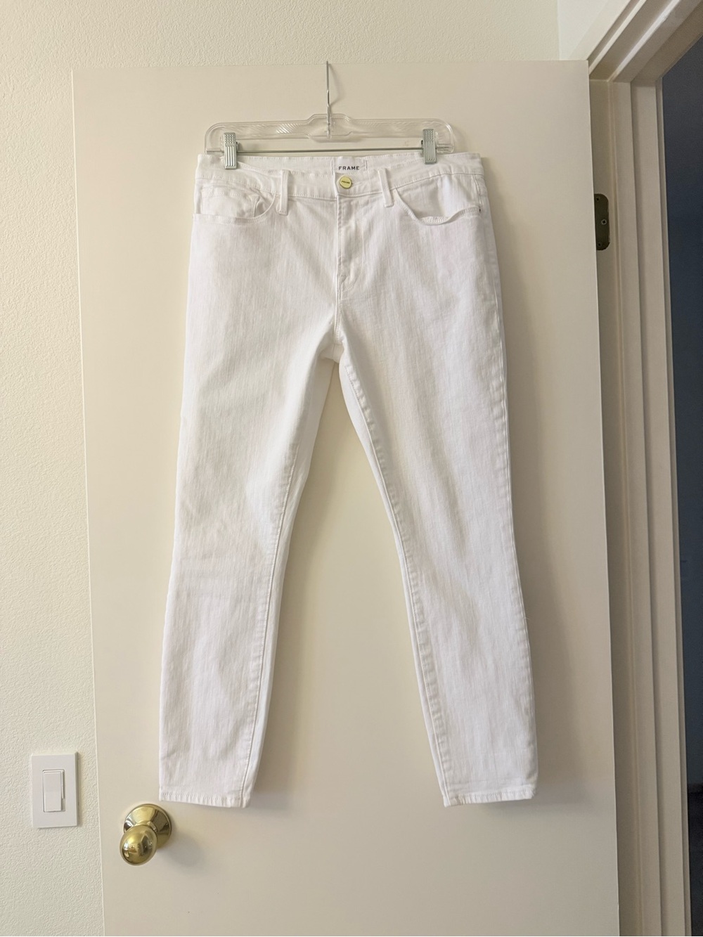 Frame Denim White Skinny Jeans - Slim Crop Fit